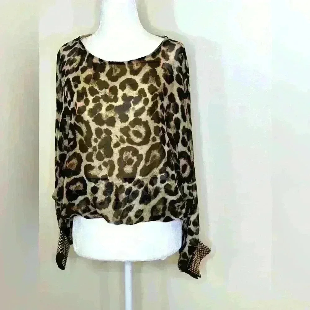 Vintage Y2K leopard blouse